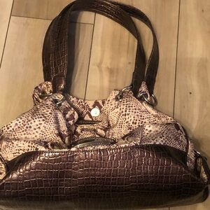 NWOT Sienna Ricchi - Elegant Brown Crocodile Pattern Women's Bag